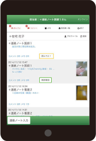 在宅医療／介護支援システム タブレット画面